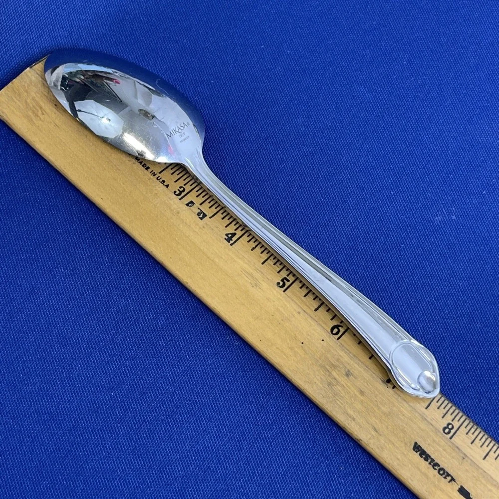 6‎ Mikasa CLASSICO SATIN Oval Soup Spoons Indonesia 18/0 Flatware Silverware